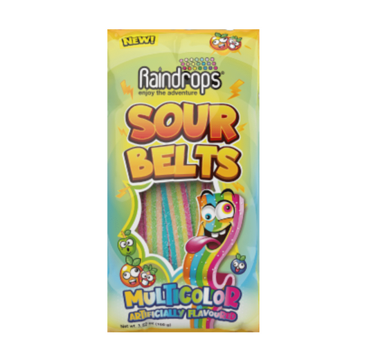 Raindrops Sour Belts Rainbow Fruit