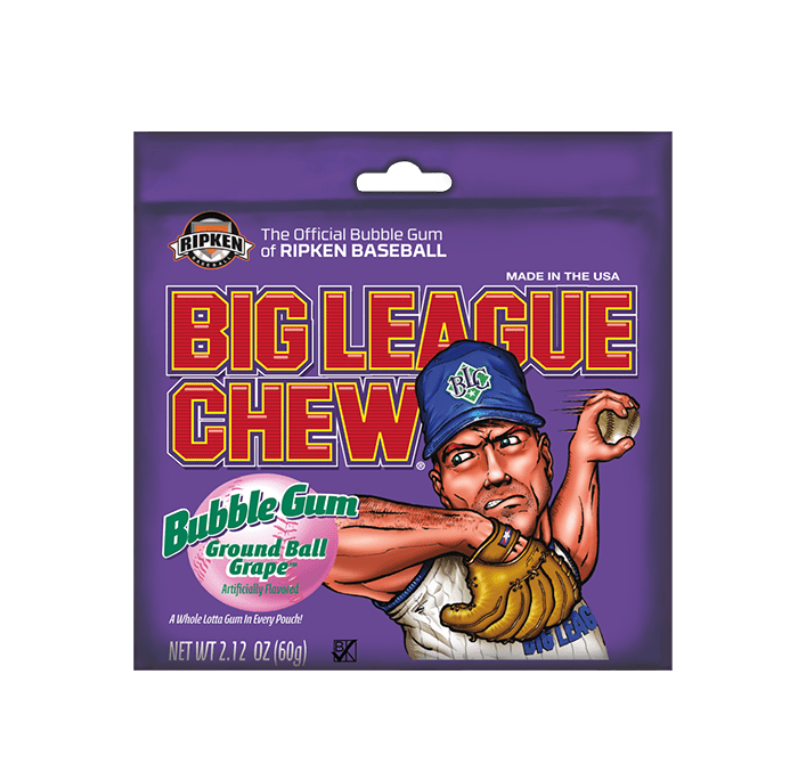 Big League Chew Bubble Gum Ground Ball Grape